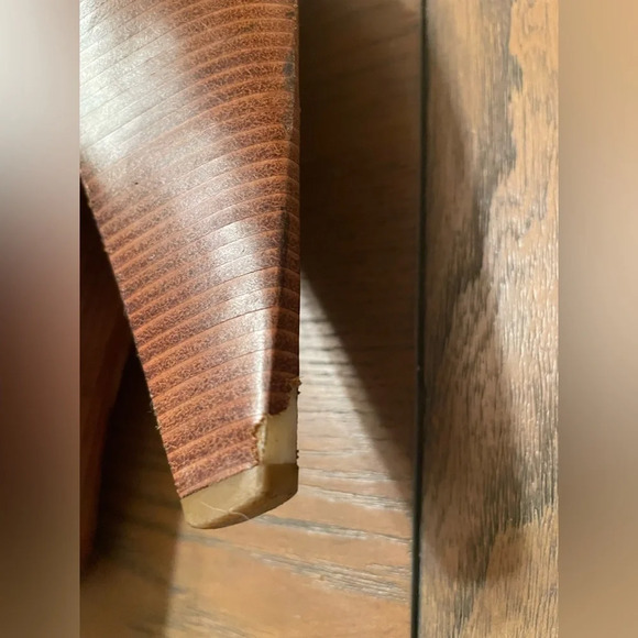 Michael Kors Tall Above The Knee Tan Suede Heeled Boots Gold Buckle Size 8 - Picture 8 of 10